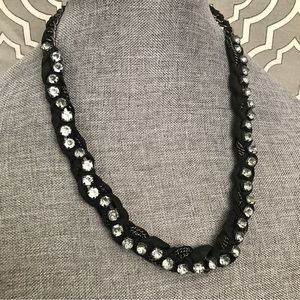 TTPD Victorian style Silk and Rhinestone braided necklace J. Crew